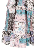 Girls 4-6x Patchwork Printed Dress