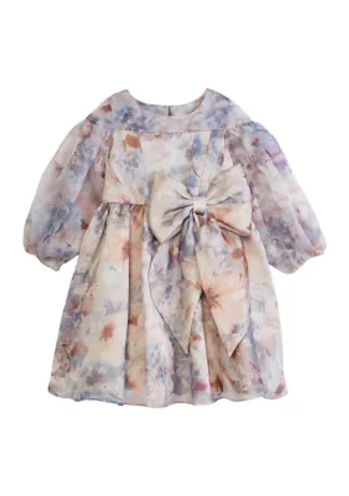 Girls 4-6x Printed Organza Dress