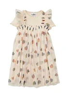 Girls 4-6x Printed Heart Mesh A-Line Dress