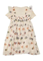 Girls 4-6x Printed Heart Mesh A-Line Dress