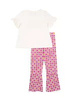 Girls 4-6x Graphic T-Shirt and Printed Leggings Set