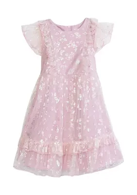 Girls 4-6x Iridescent Butterfly Mesh Dress