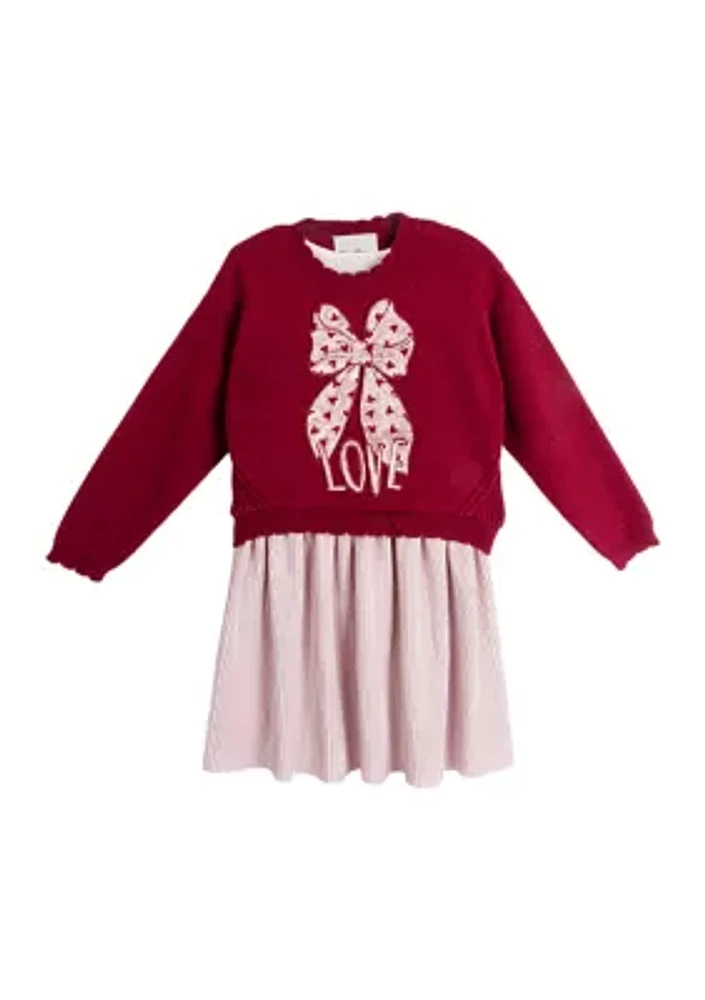 Girls 4-6x Graphic Sweater and Dress Set