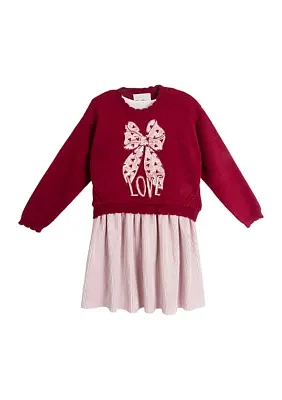 Girls 4-6x Graphic Sweater and Dress Set