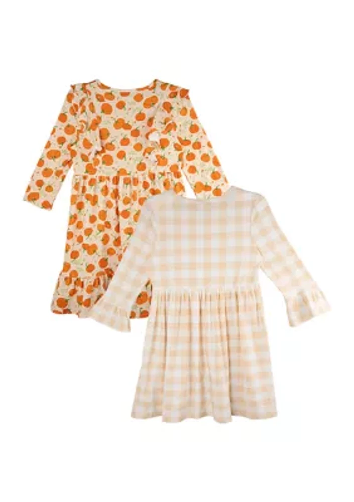 Girls 4-6x Printed Dress and Scrunchies Set