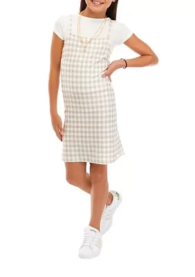 Girls 7-16 Gingham Jumper Dress