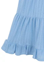 Girls 7-16 Textured Knit Dress with Necklace