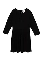 Girls 7-16 Bow Knit Cardigan and Dress Set