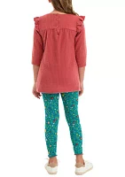 Girls 7-16 Thermal Knit Top and Brushed Legging Set