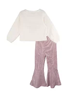 Girls 4-6x Polar Fleece Appliqué Sweater and Pants Set