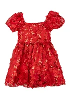 Girls 4-6x Sequin Embroidered Mesh Dress