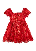 Girls 4-6x Sequin Embroidered Mesh Dress