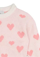 Girls 4-6x Heart Sweater with Matching Flare Pants