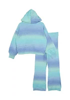 Girls 4-6x Ombré Knit Hoodie and Pants Set