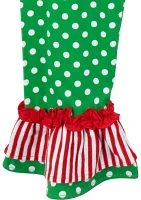 Girls 7-16 Stripe Tree Appliqué Top and Leggings Set