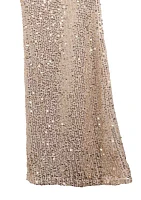 Girls 7-16 Fuzzy Sweater and Sequin Pants with Headband Set