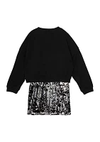 Girls 7-16 Merry and Bright Sequin Sweatshirt Dress