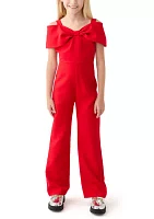 Girls 7-16 Laguna Scuba Jumpsuit with Bow Bodice