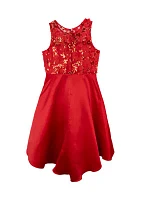 Girls 7-16 Sequin Lace A-Line Dress