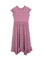 Girls 7-16 Mesh Maxi Dress with High Low Hem