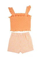 Girls 4-6x Smocked Top and Shorts Set