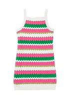 Girls 7-16 Striped Crochet Mini Dress