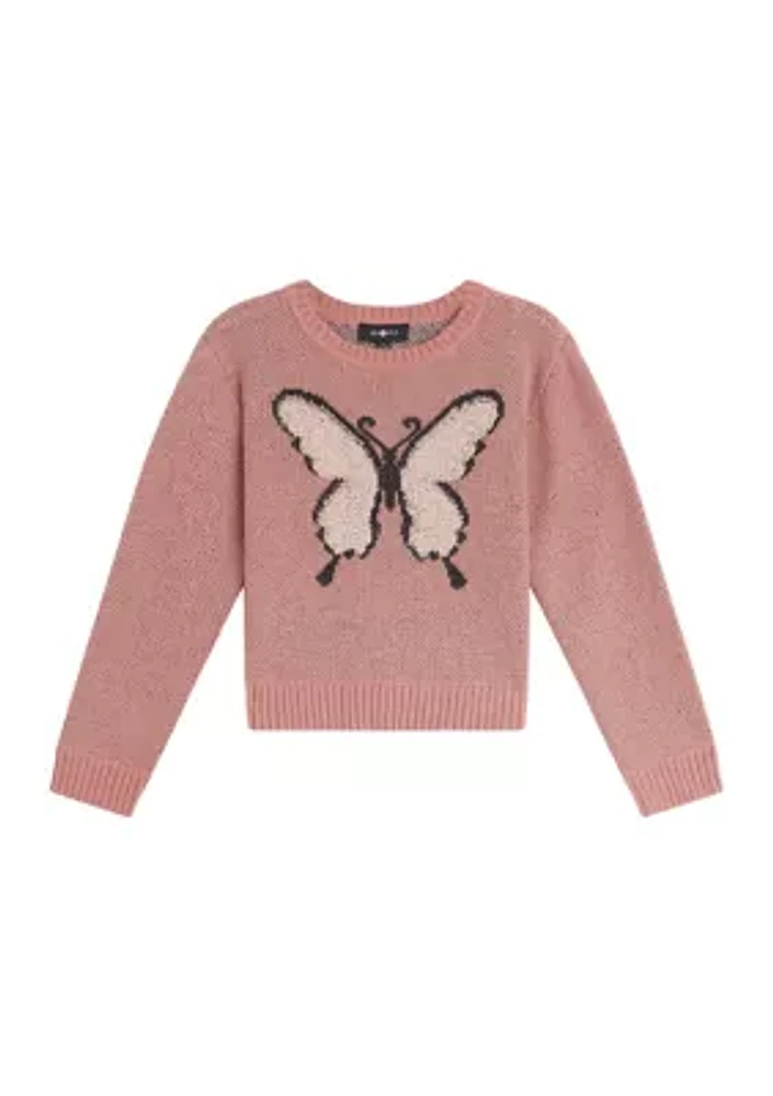 Girls 7-16 Loopy Butterfly Sweater