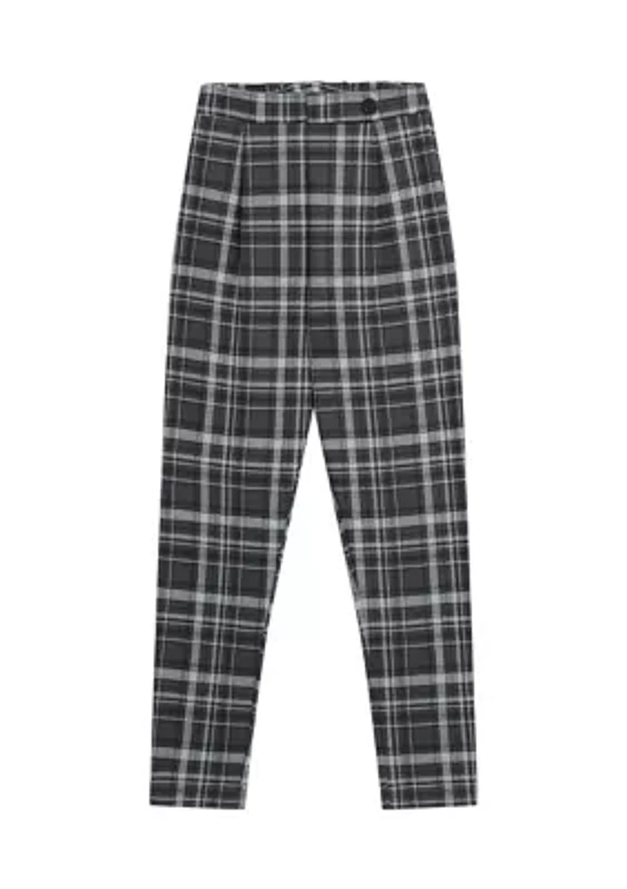 Girls 7-16 Plaid Printed Pants