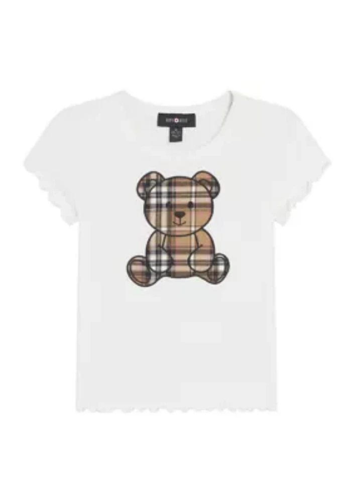 Girls 7-16 Teddy Bear Appliqué T-Shirt