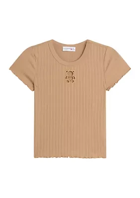 Girls 7-16 Teddy Bear Cutout T-Shirt