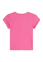 Girls 7-16 Butterfly Cutout Ribbed Knit T-Shirt