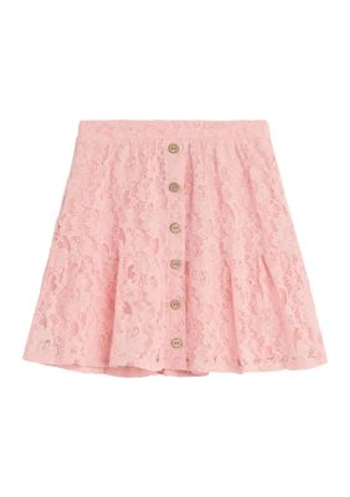 Girls 7-16 Embroidered Lace Mini Skirt