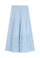 Girls 7-16 Solid Lace Maxi Skirt