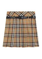 Girls 7-16 Plaid Printed Belted Skirt