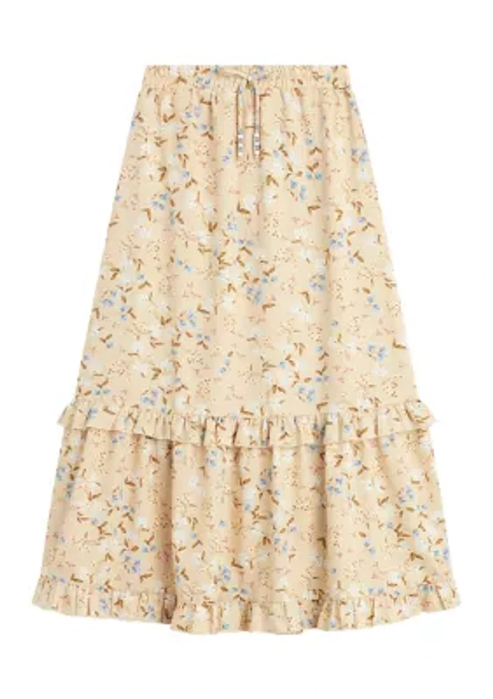 Girls 7-16 Floral Printed Maxi Skirt