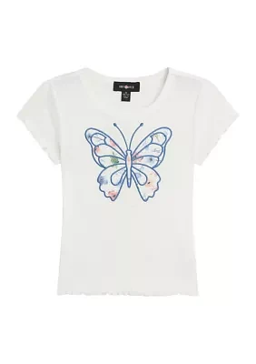 Girls 7-16 Butterfly Appliqué T-Shirt