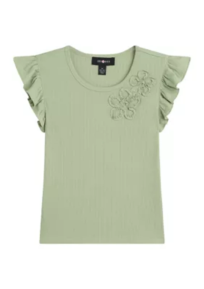 Girls 7-16 Flutter Sleeve T-Shirt