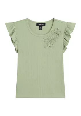 Girls 7-16 Flutter Sleeve T-Shirt