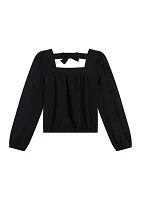 Girls 7-16 Bow Back Blouse