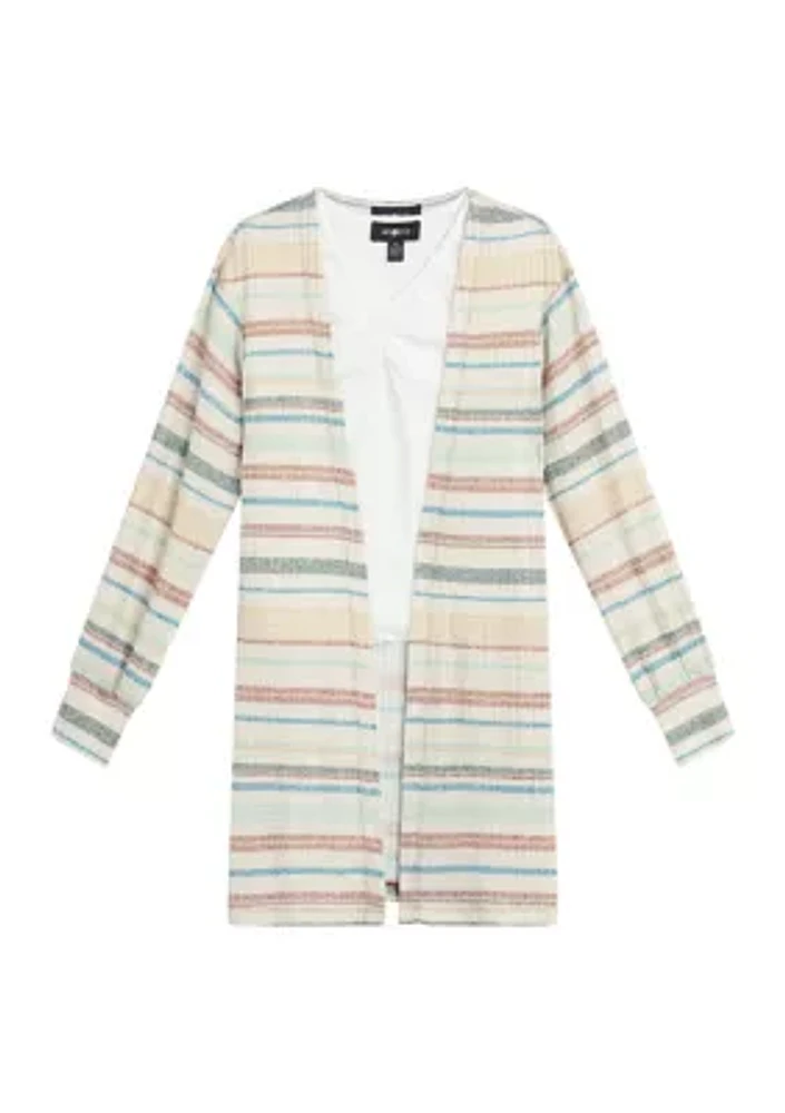 Girls 7-16 Striped Duster Cardigan Set