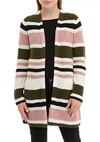 Girls 7-16 Striped Duster Cardigan