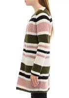 Girls 7-16 Striped Duster Cardigan