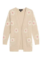 Girls 7-16 Daisies Printed Cardigan