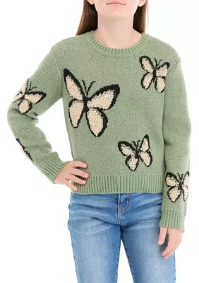 Girls 7-16 Butterfly Sweater