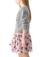 Girls 7-16 Bow Icon Sweater