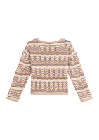 Girls 7-16 Zig Zag Sweater