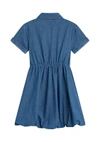 Girls 7-16 Denim Bubble Dress