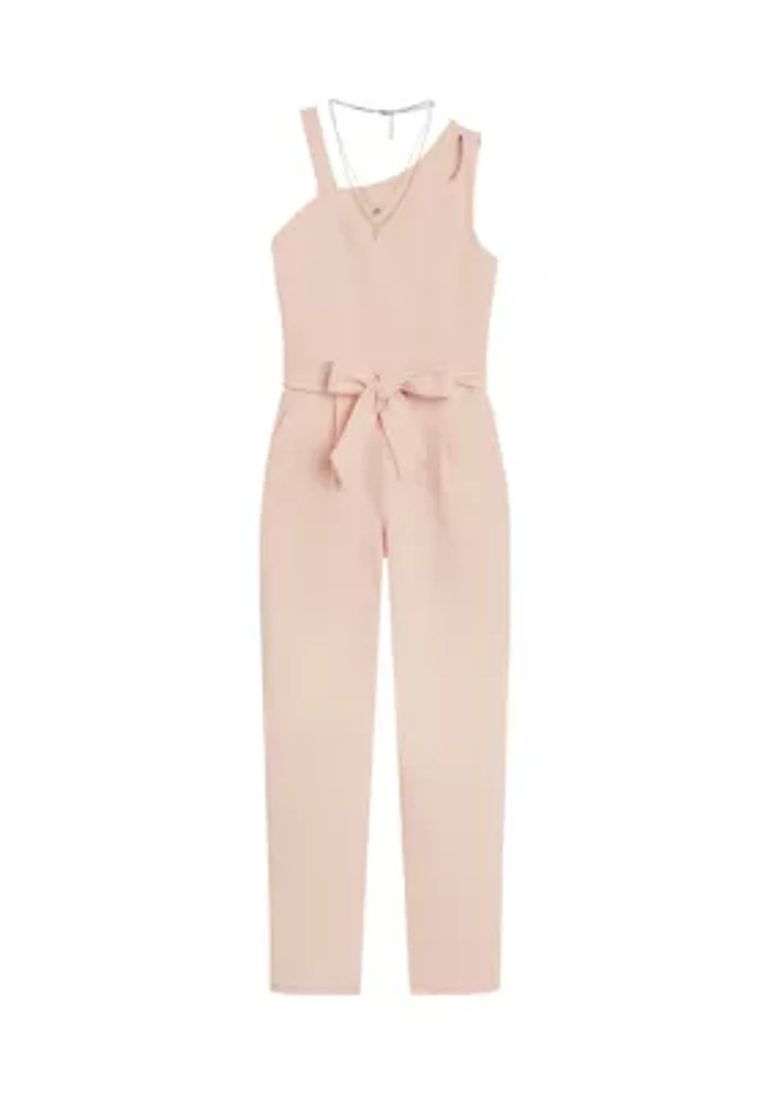 Girls 7-16 Textured Knit Jumpsuit