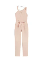 Girls 7-16 Textured Knit Jumpsuit