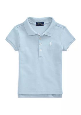 Girls 4-6x Stretch Cotton Mesh Polo Shirt